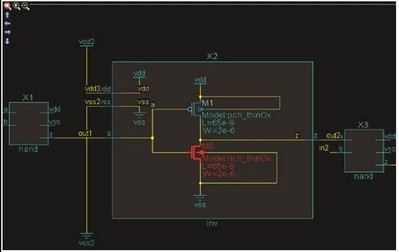 圖2：采用 Calibre PERC 的 TDDB 檢查法：一個(gè)具有高壓路徑的薄柵氧 PMOS（型號(hào)：pmos_lv）可能會(huì)導(dǎo)致 NTBI 。